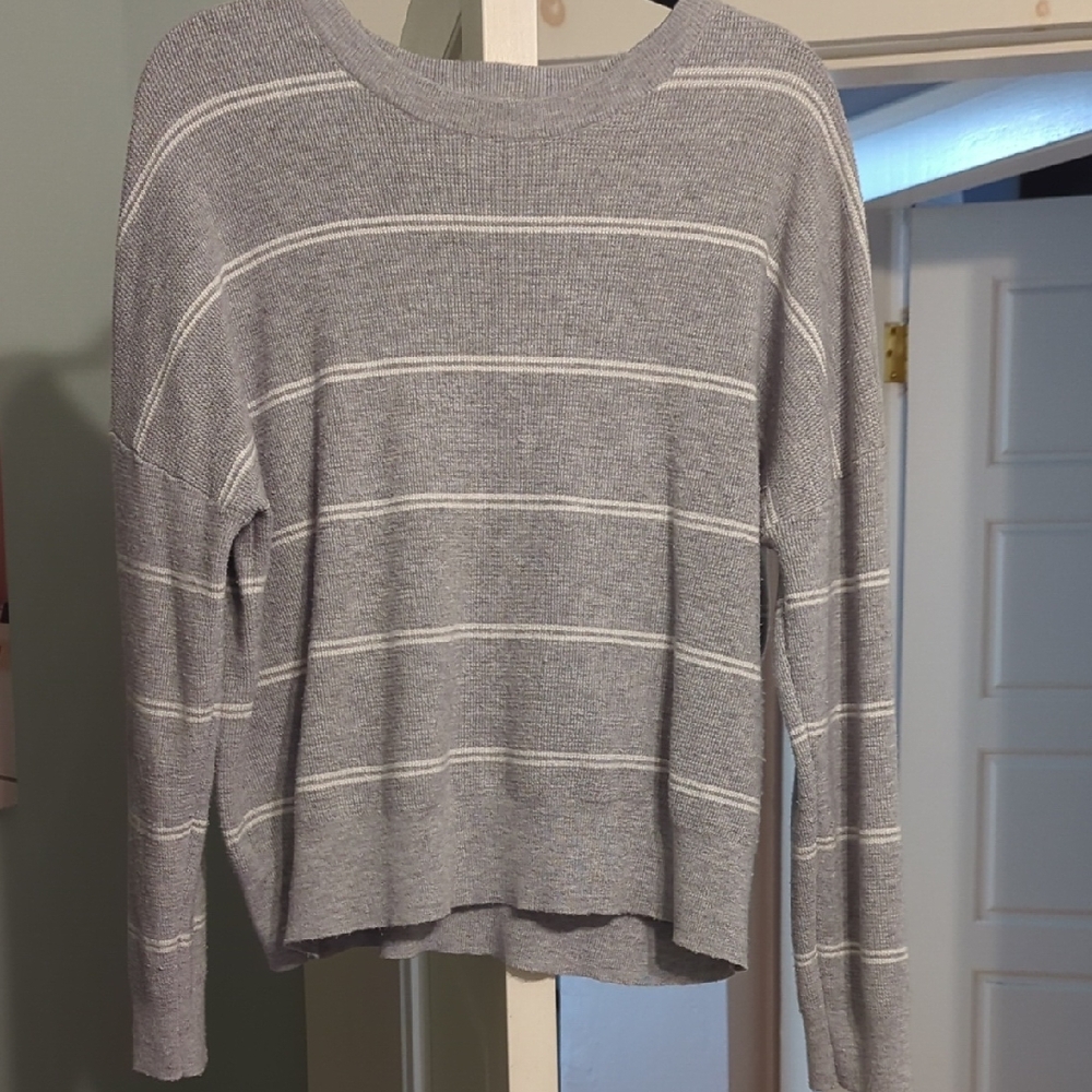 Women's Striped Gray Sweater